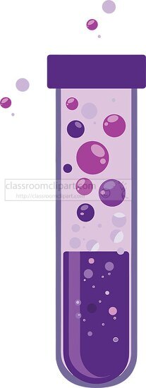 science test tube with purple bubbling liquid