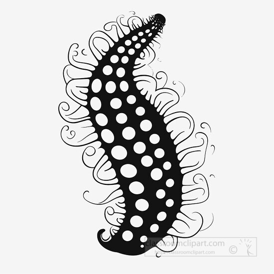 sea cucumber black outline clip art