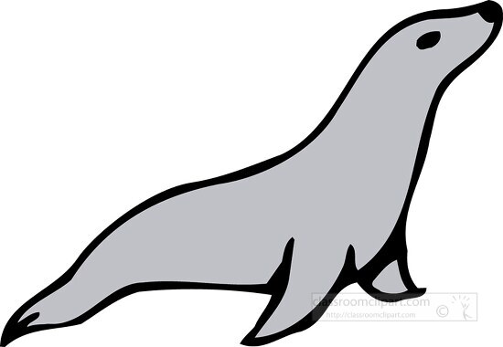 seal animal gray simple design clip art