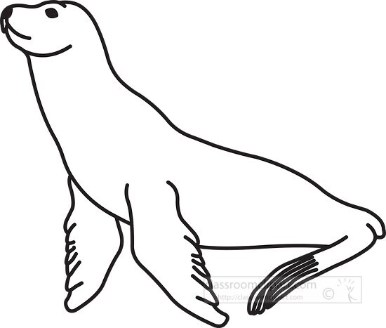 seal black outline clipart 30