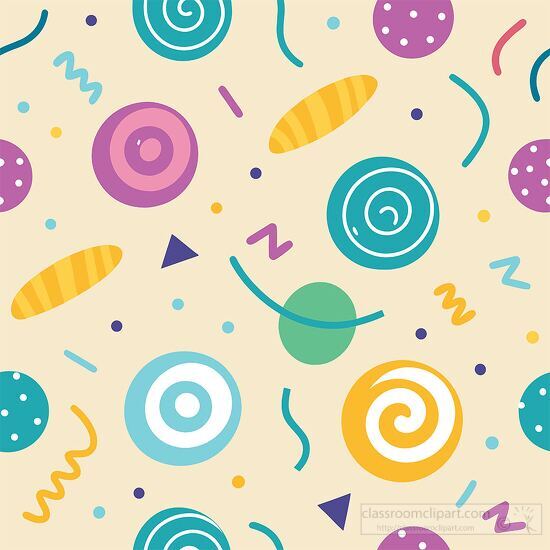 seamless design filled with party themed doodles