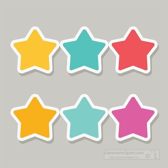 set of colorful star stickers