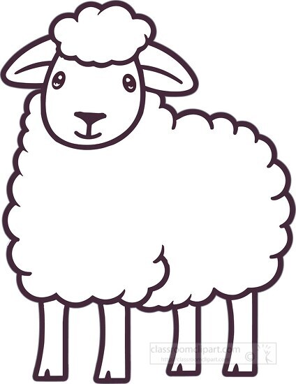 sheep coloring pages for kids black outline printable clip art
