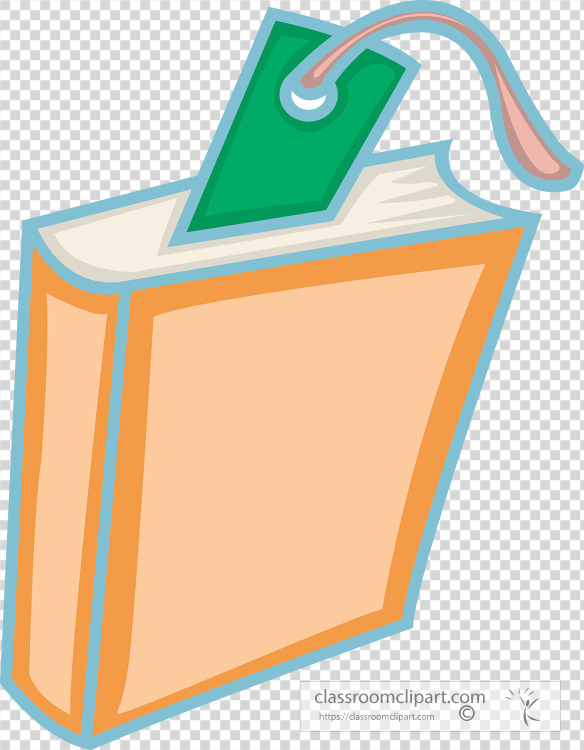 showing bookmark in a closed book transparent