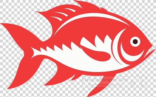 New Clipart-side view fish shape in a simple vector style black outline
