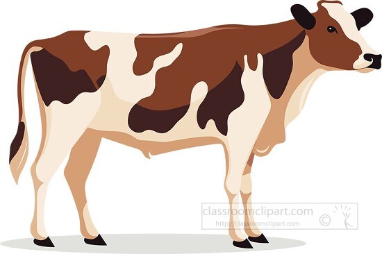 side view of brown spotted cow