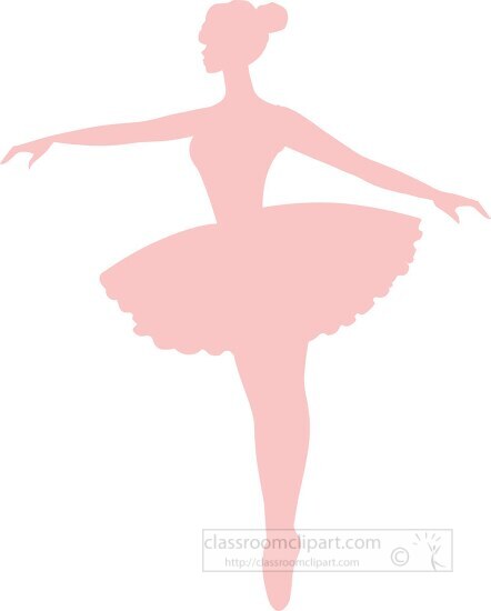 silhouette of a ballerina in a pink tutu