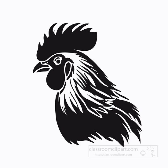 silhouette of a chicken head