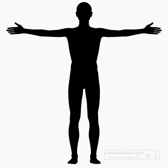 silhouette of a human male figure with arms outstretched