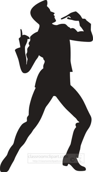silhouette of a male performer in an expressive stance