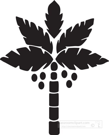 silhouette of cocunut tree clipart