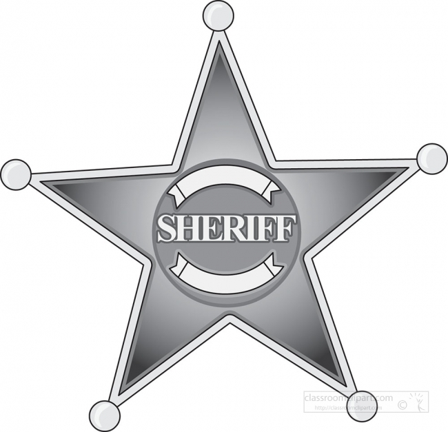silver metallic sheriff officer’s badge educational clip art g