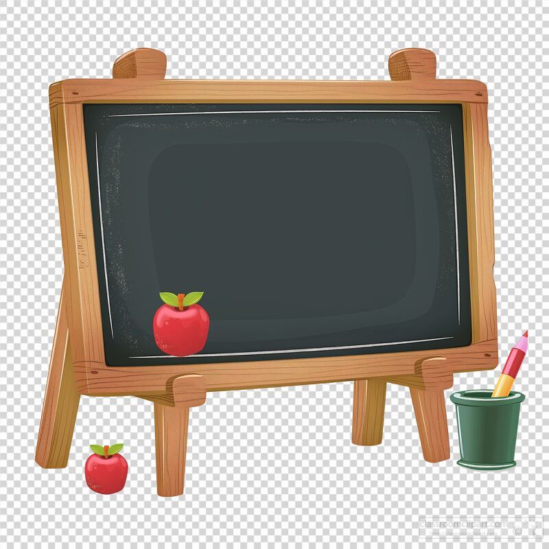 Simple Back to School Chalkboard With Apples and Supplies