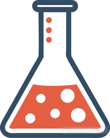 simple chemistry science beaker outline icon clipart