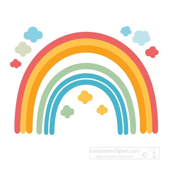 simple cute multicolored rainbow illustration