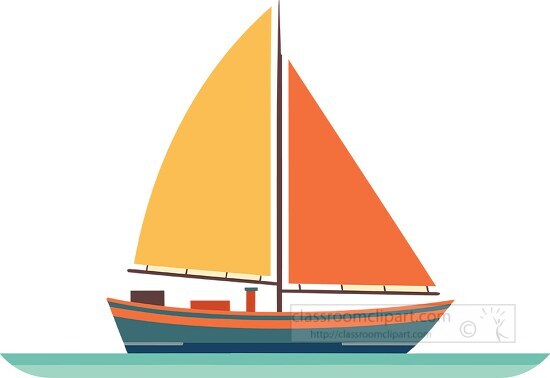 simple flat design of a sail boat