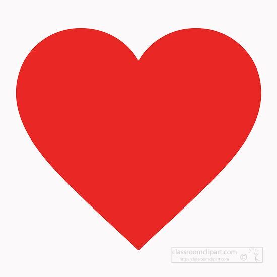 simple illustration of a solid red heart clipart