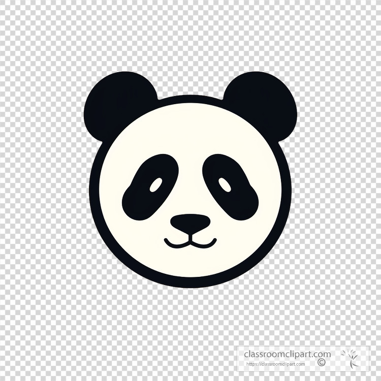simple panda face transparent