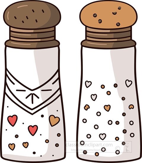 simple salt and pepper grinders hand drawn clip art