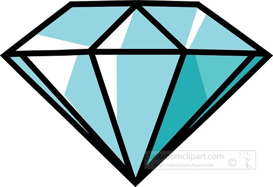 simplified diamond graphic in turquoise with black outlines