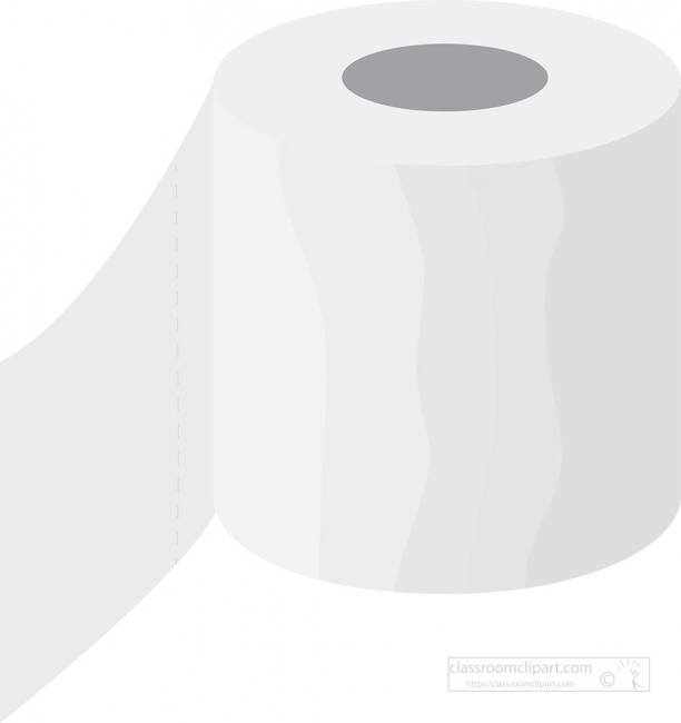 single roll of toilet paper vector gray color clipart