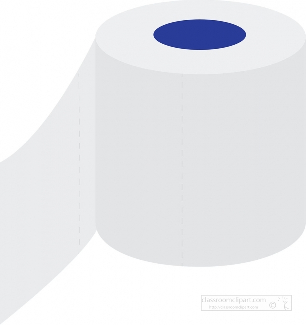 single roll upright toilet paper vector gray color clipart