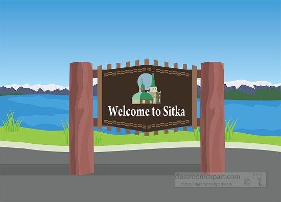 sitka welcome sign alaska clipart