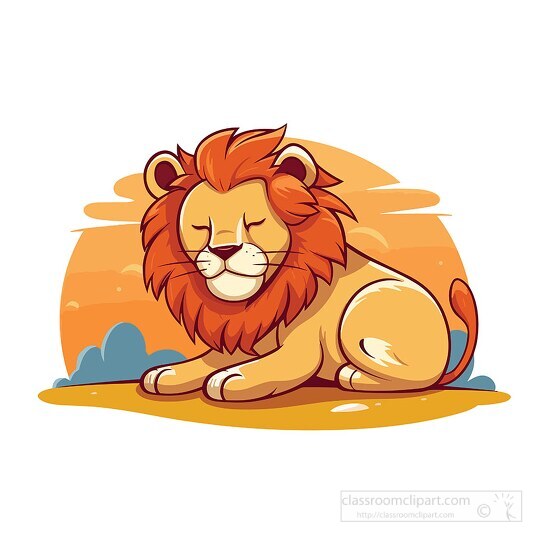 sleeping lion in africa clip art