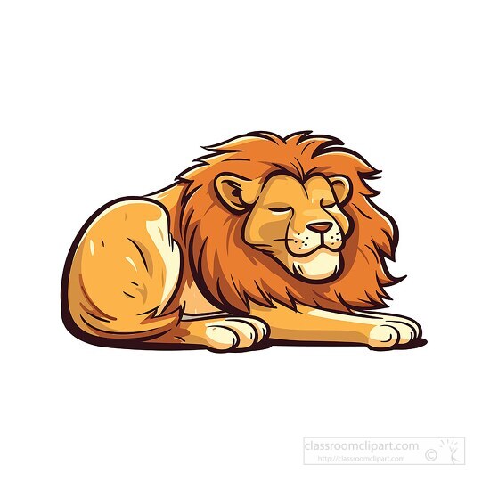 sleeping lion with paws stretched out clip art