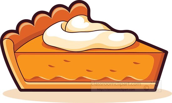 slice of freshly cooked pumpkin pie with whipped cream