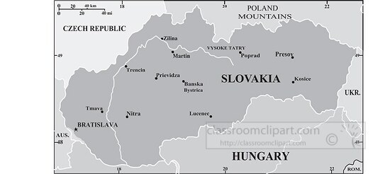 Slovakia country map gray color 2