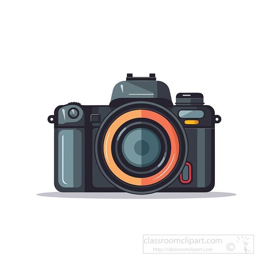 small dslr camera with len clip art