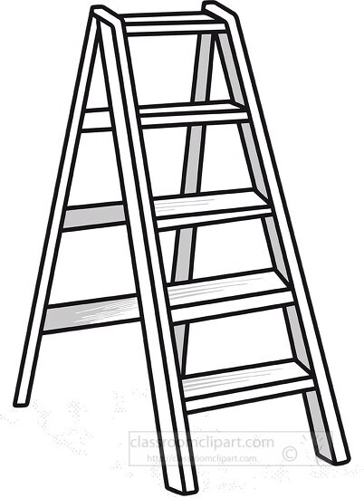 small ladder black outline clip art