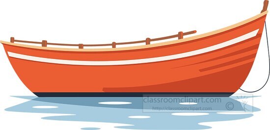 small orange boat in watery