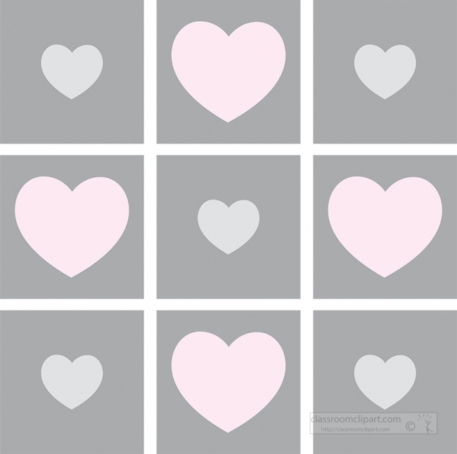 small white pink hearts on pattern squares vector gray color cli