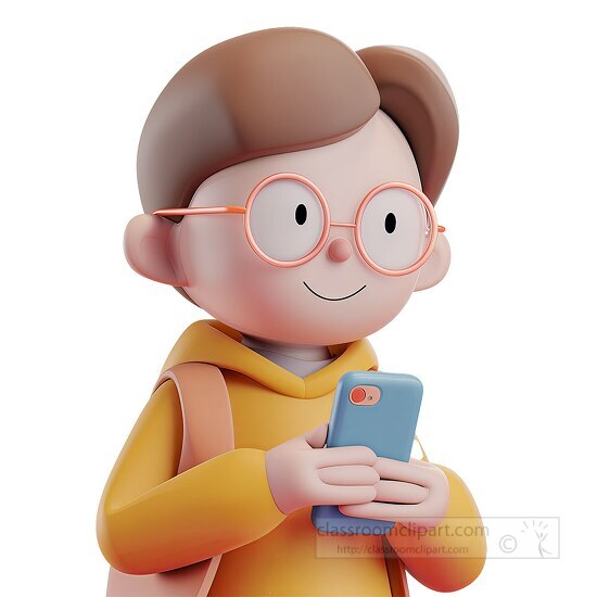 smartphone user 3d clay icon