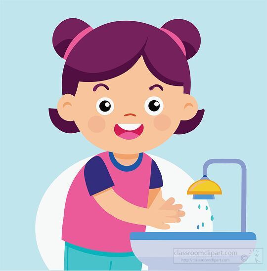 smiling child practicing good hand hygiene