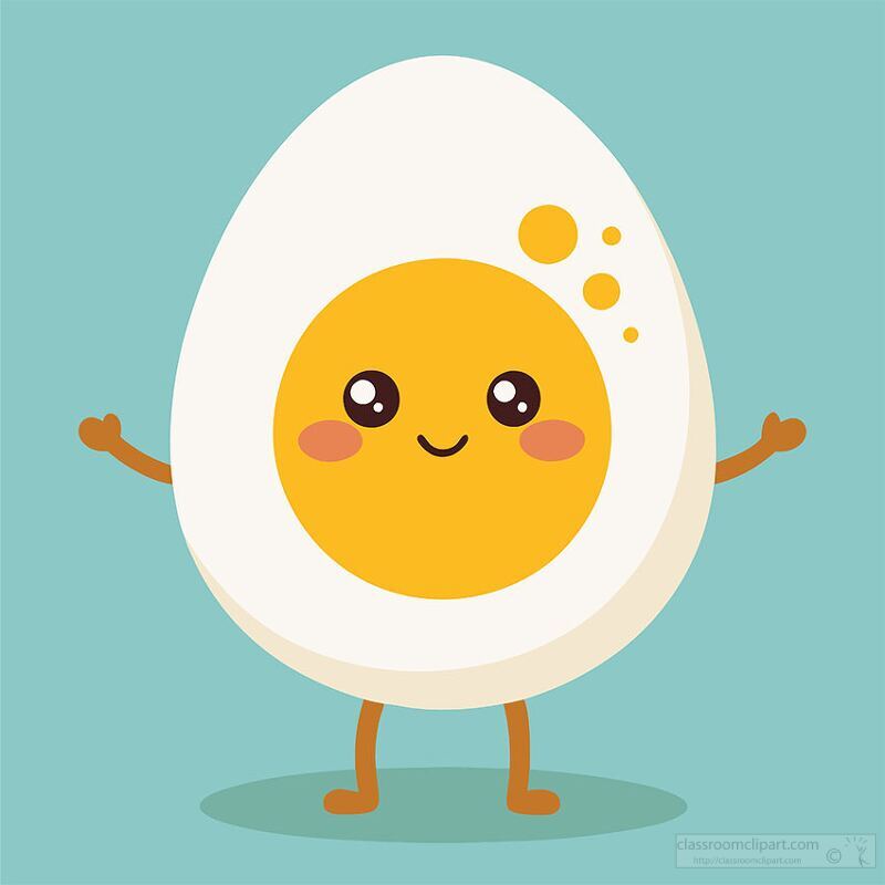 smiling egg breakfast character