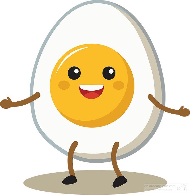 smiling egg food character