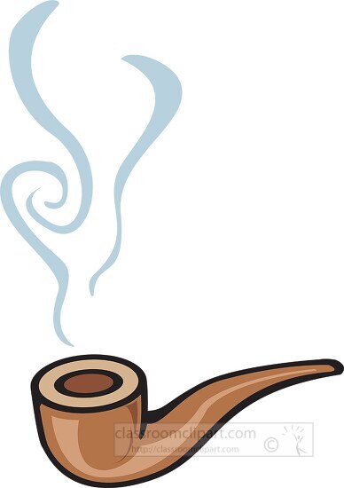 smokers pipe with smoke clipart