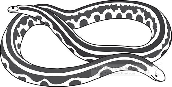 snake black outline clipart 14