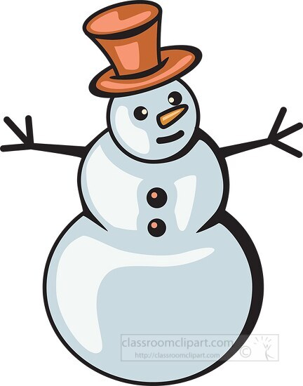 snow man with hat clipart 11