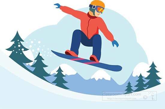 snowboarding winter sports clipart
