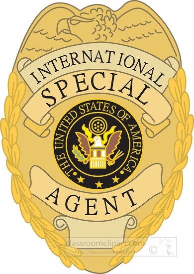 special agent law enforcement badge educational clip art graphic