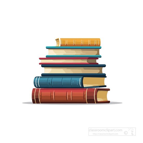 stack of educational school books clip art