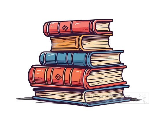 stack of law school books flat illustration