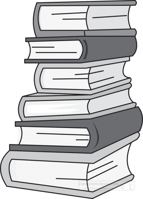 Stack Of School Books Vector Gray Color Clipart 50468 