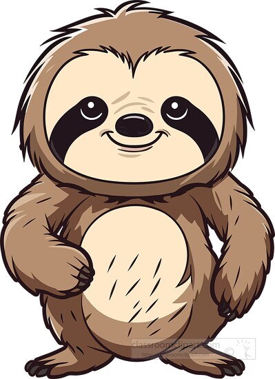 standing sloth animal clip art
