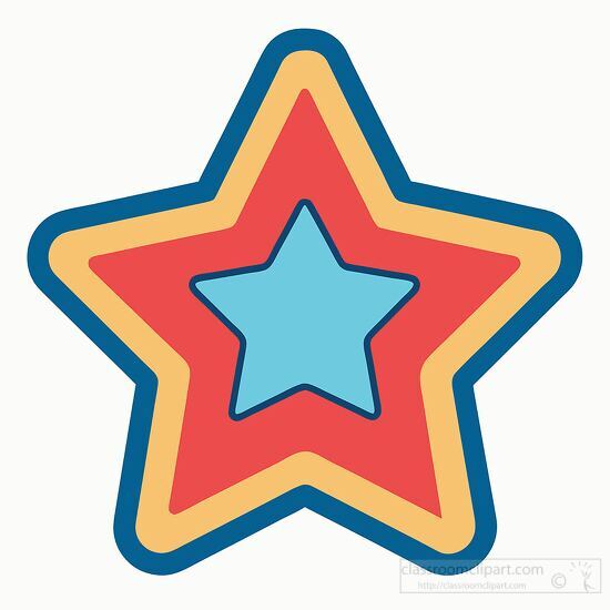 star sticker with a multicolored border