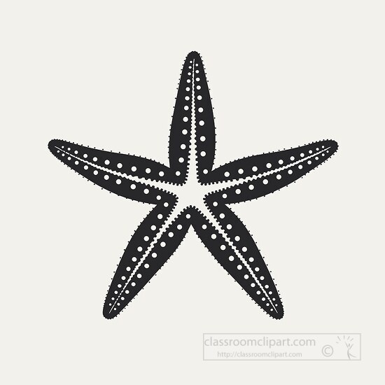 starfish marine animal black outline clip art